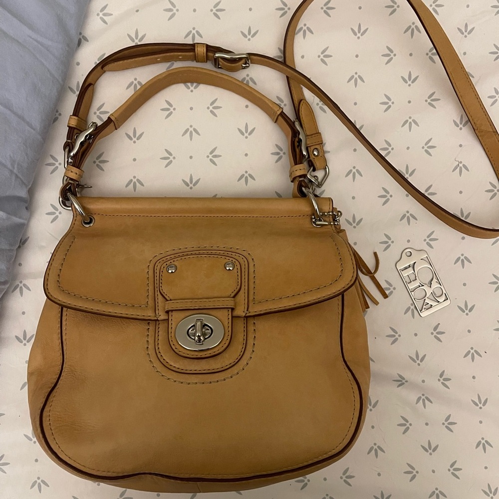 Light beige Coach satchel